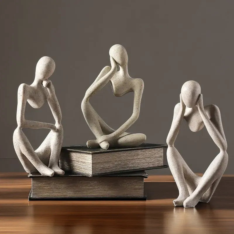 DecorBites™ Abstract Thinker Woman Figurine Resin Sculpture Modern Art Decor Craft Ornament