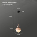Nordic Glass Globe Pendant Light With Iron Finish