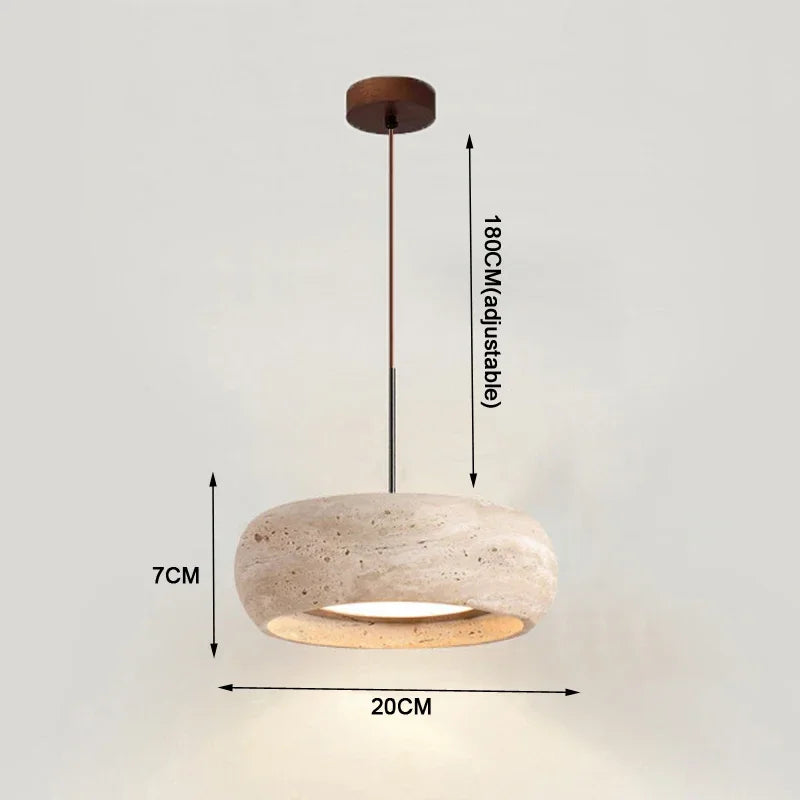Japanese Wabi-Sabi Yellow Stone Pendant Light