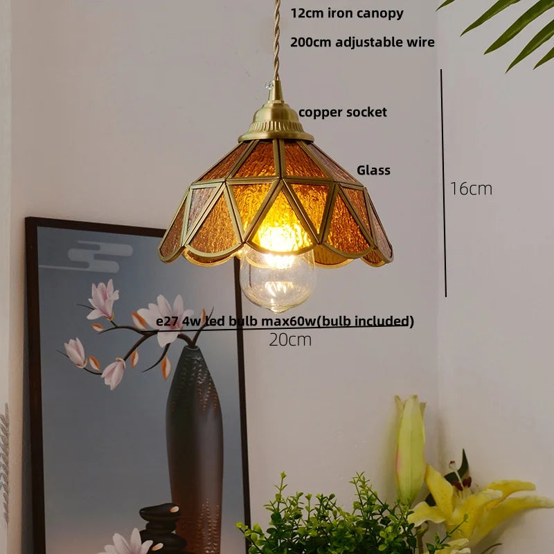 DecorBites™ Blue Glass LED Pendant Lamp - Nordic Modern Hanging Light