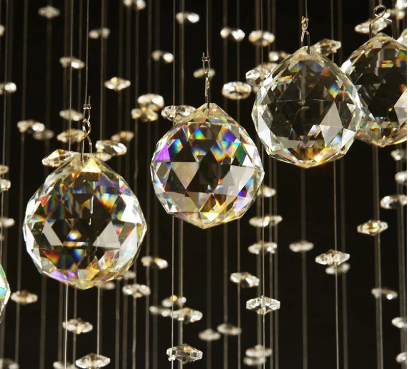 DecorBites™ Crystal Pendant Chandelier for Staircase & Bedroom Hanging - Modern Luxury Lighting Fixture