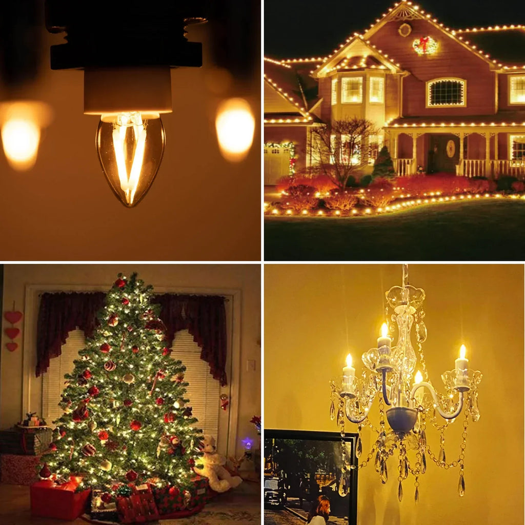 DecorBites™ 1W LED Filament Edison Candle Light Bulb 2200K Dimmable Gold Glass