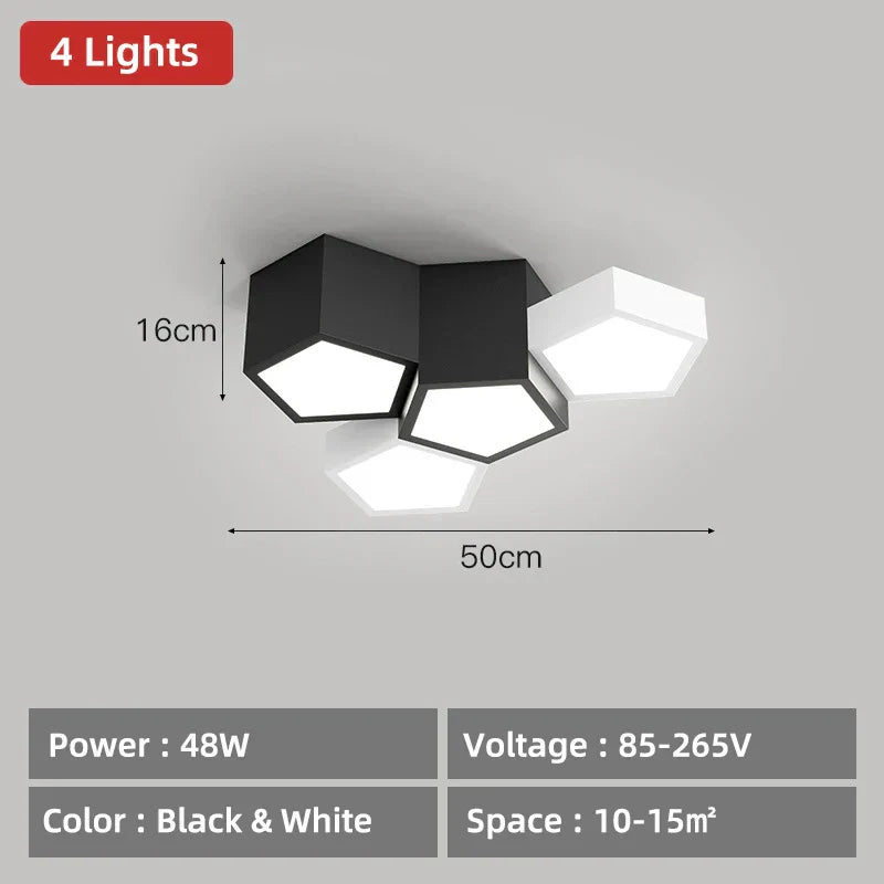 DecorBites™ Geometric Ceiling Lamps: Modern & Creative Lighting Fixtures for Master Bedroom