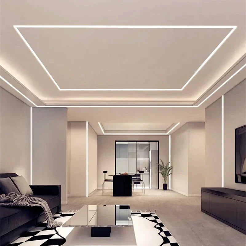 DecorBites™ قناة LED ألومنيوم مدمجة بخط خصر لإضاءة الزوايا الخلفية