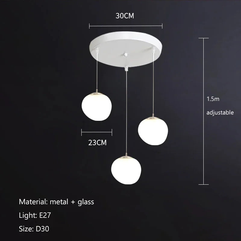 DecorBites™ Glass Ball LED Pendant Lights for Home Decor, Living/Dining Room, Bar, & Stairs