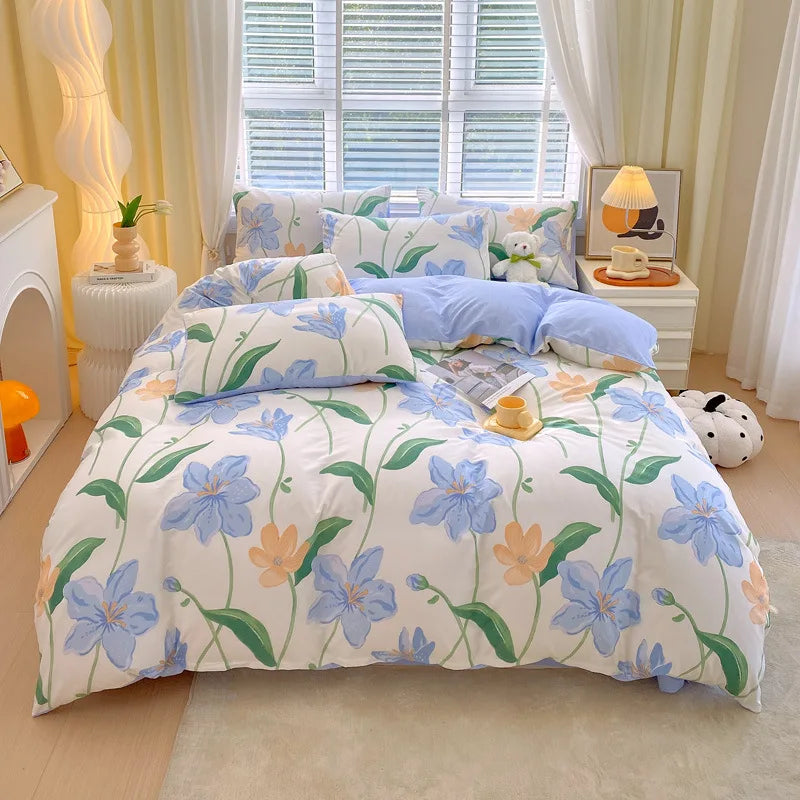 DecorBites™ Cotton Single Duvet Cover - Skin Friendly Quilt Cover for Single King Bed