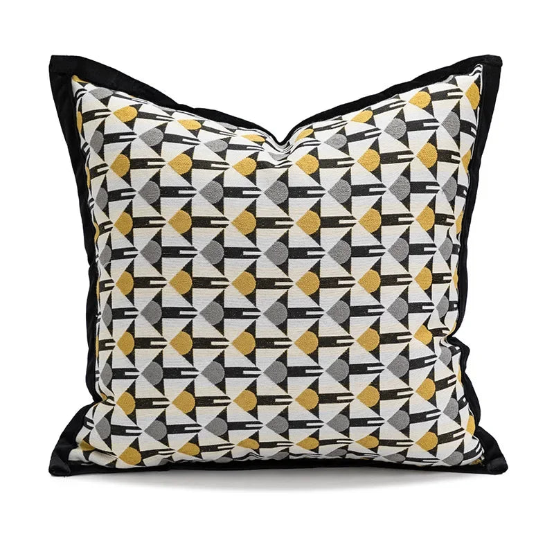 DecorBites™ Geometric Elephant Chenille Cushion Cover, Soft Fringed Pillow Case, Home Decoration