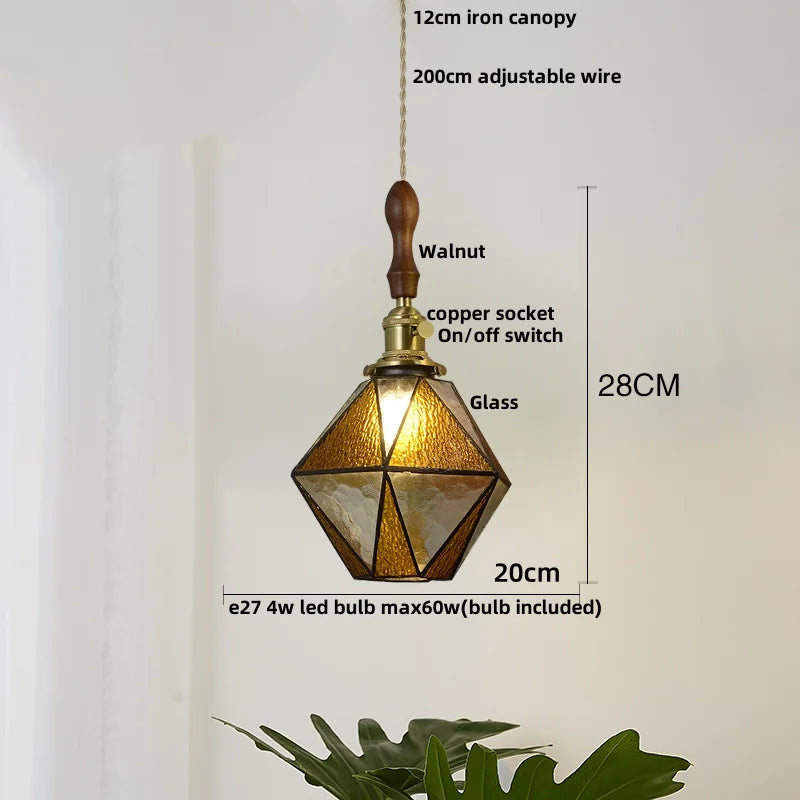DecorBites™ Blue Glass LED Pendant Light Fixture - Nordic Modern Hang Lamp
