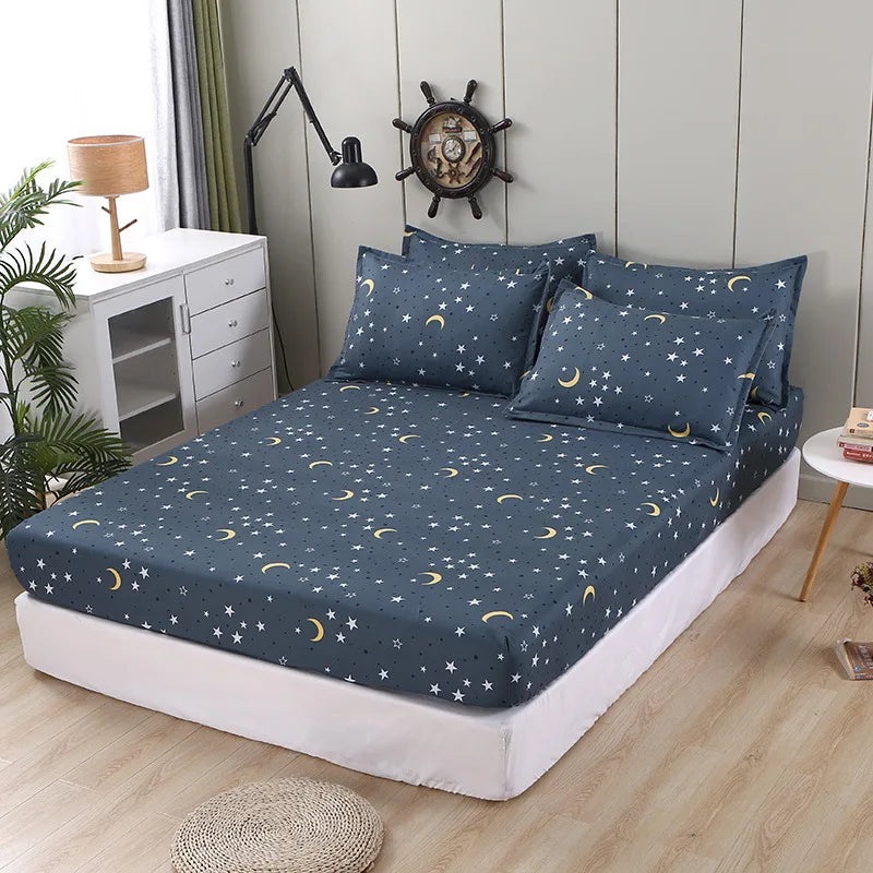 طقم ملاءة جاهزة DecorBites™ Golden Feather: 120/150/180 سم + 2 غطاء وسادة