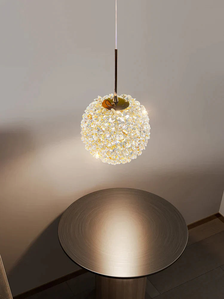 DecorBites™ Crystal Ball Pendant Light: Warm & Romantic Bedhead Luxury Lighting