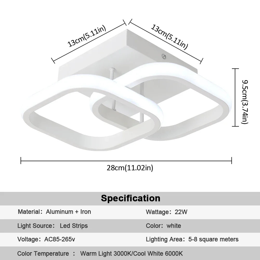 DecorBites™ Acrylic LED Ceiling Lamp: Modern Nordic Chandelier for Living Dining Room & Aisle