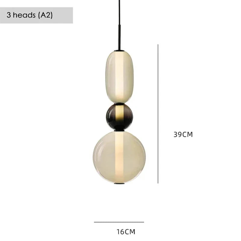 Italian Candy Glass Pendant Light in Black or White