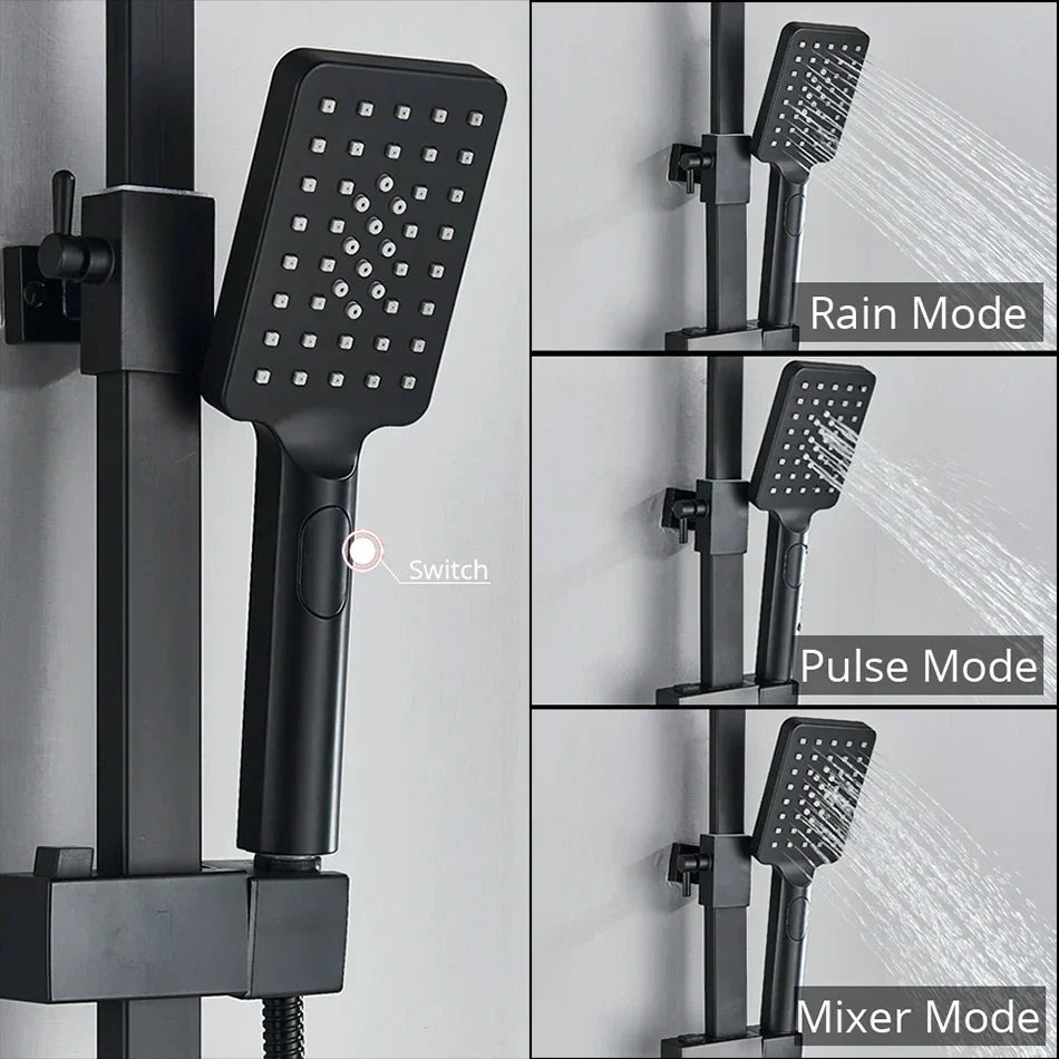 DecorBites™ Digital Display Thermostatic Shower Faucet Set with Rain Shower Head