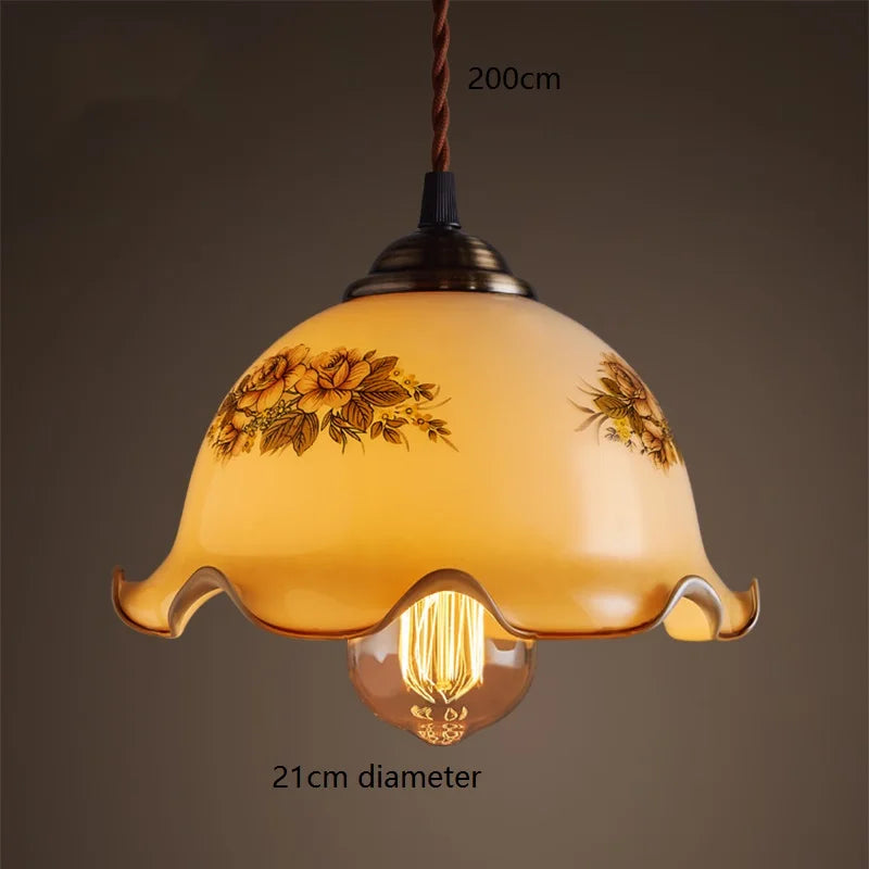 مصباح قلادة DecorBites™ LED الزجاجي الأخضر للمنزل والمطعم والبار والديكور على طراز الدور العلوي.