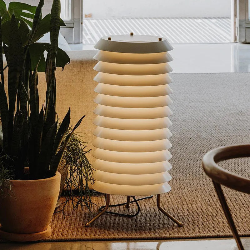 DecorBites™ Geometric Iron Table Lamp - Retro White Floor Lamp for Designer Living Room