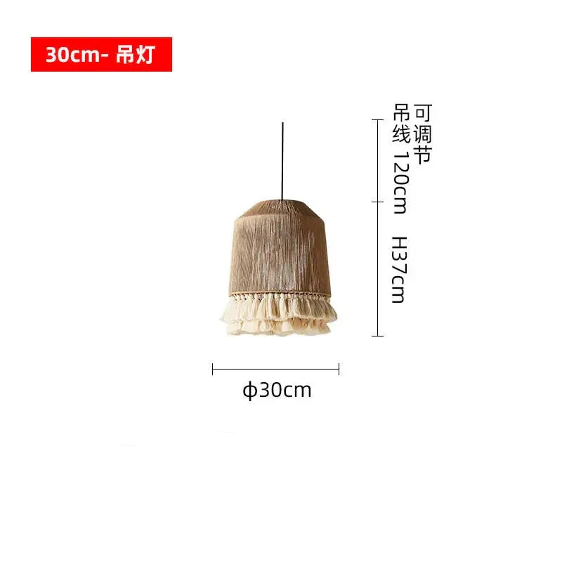 DecorBites™ Bohemian Tassel Chandelier: Handmade Nordic Pendant Lamp for Bedroom, Living Room, Kitchen