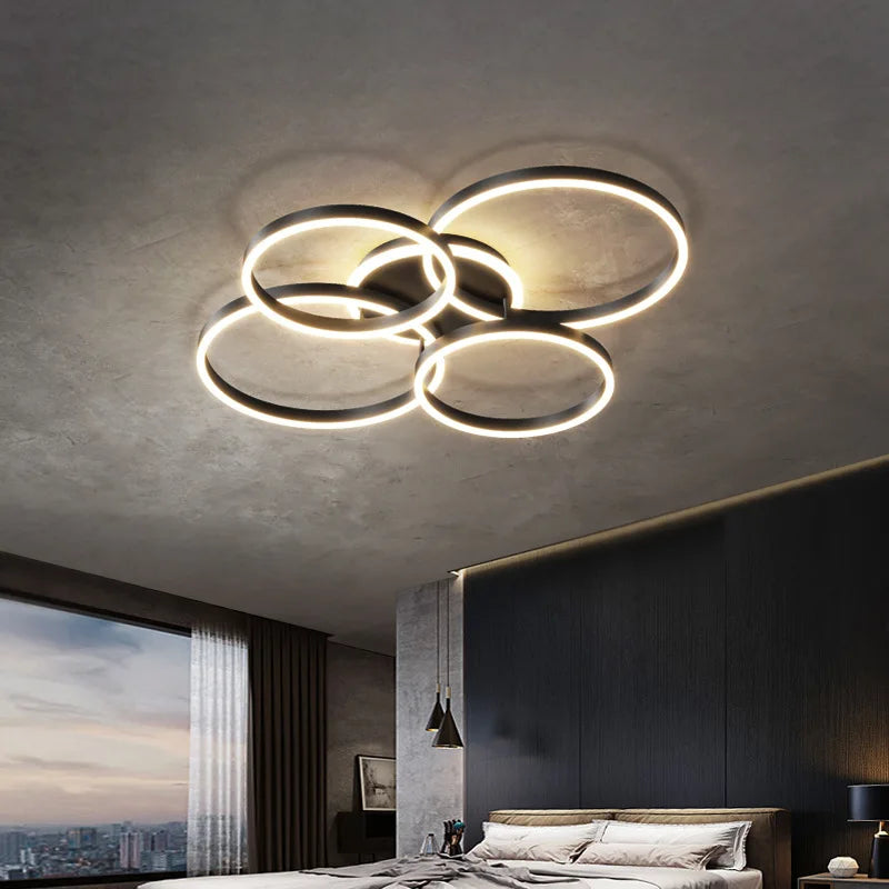 ثريا DecorBites™ LED: مصابيح عصرية لغرف المعيشة والدراسة والنوم، ثريات مدخل دائرية الشكل