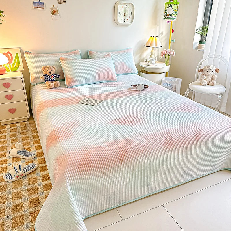 مفرش سرير فردي من DecorBites™ Dreamy Gradient: مانع للانزلاق، مرتبة مبطنة سميكة للاستخدام في الفصول الأربعة