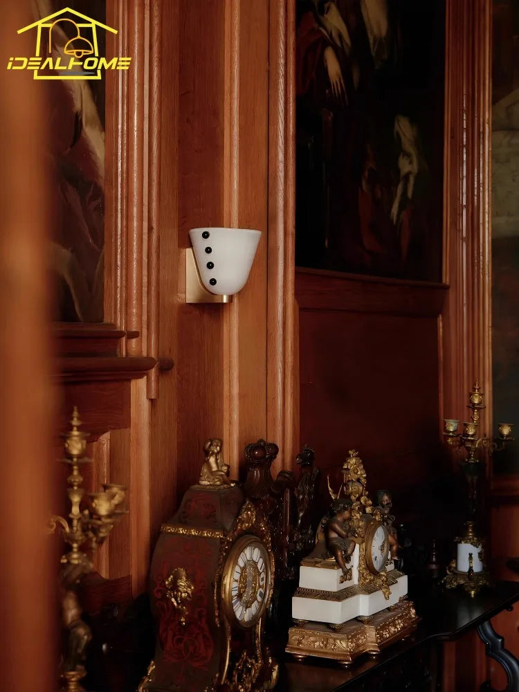 DecorBites™ Cream Glass Wall Lamp LED Sconces for Living Room & Bedroom