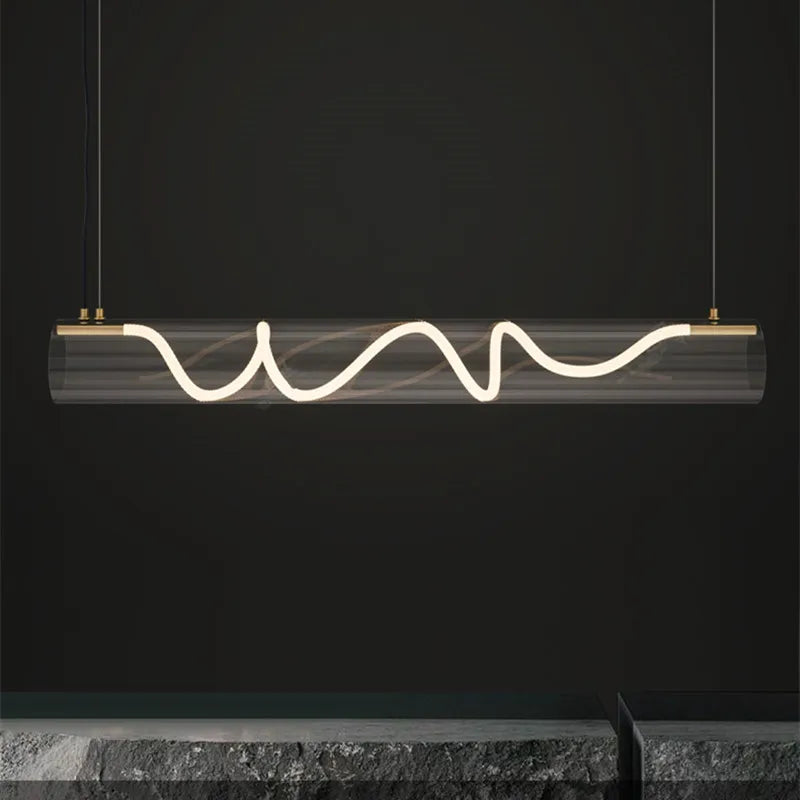 DecorBites™ مصابيح قلادة أنبوبية طويلة LED: إضاءة أنيقة للمنزل والمطعم والبار