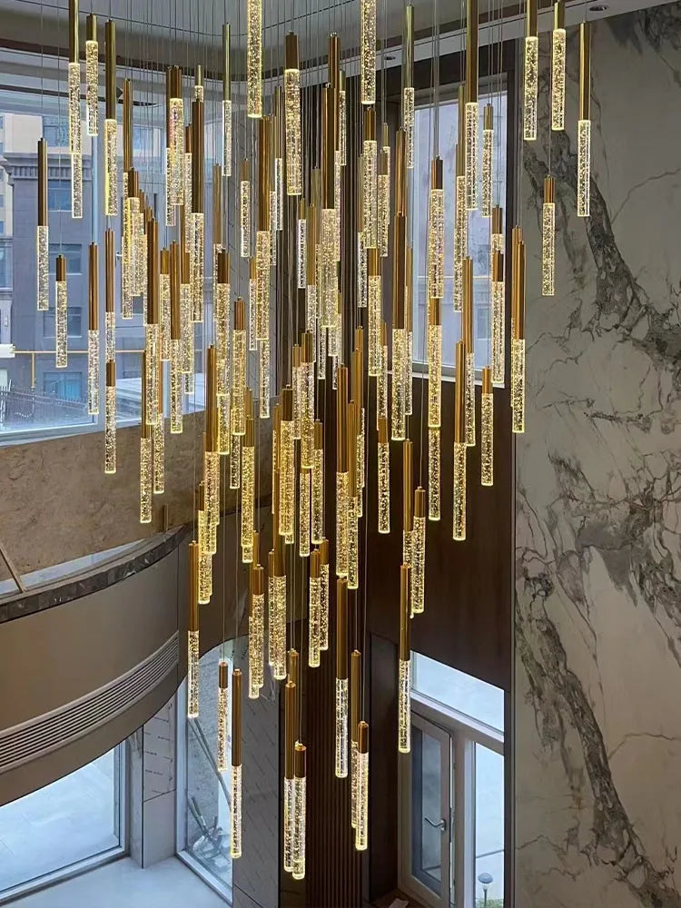 ثريا كريستال فاخرة كبيرة LED من DecorBites™ لغرفة المعيشة - مصابيح معلقة مخصصة