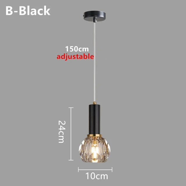 Nordic Modern Crystal Accent Pendant Light