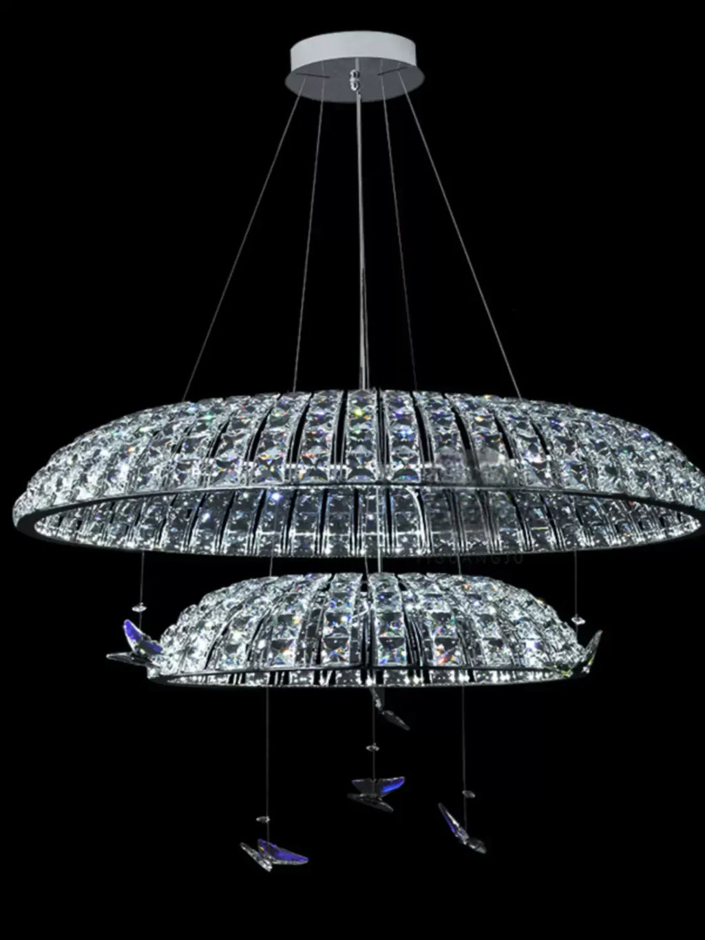 DecorBites™ Crystal Butterfly Pendant Light: Italian Postmodern Luxury Lamp for Villa Duplex Building