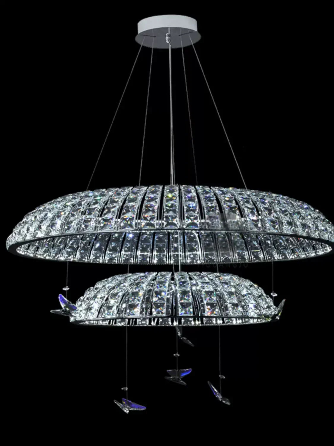 DecorBites™ Crystal Butterfly Pendant Light: Italian Postmodern Luxury Lamp for Villa Duplex Building