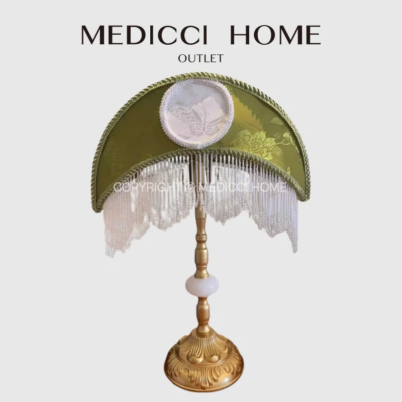 DecorBites™ Crescent Moon Lampshade with Tassels - Victorian Style Medieval Desk Light Cover