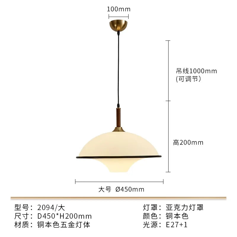 DecorBites™ French Medieval Saucer Pendant Lights LED E27 Acrylic Designer Hanging Lamp