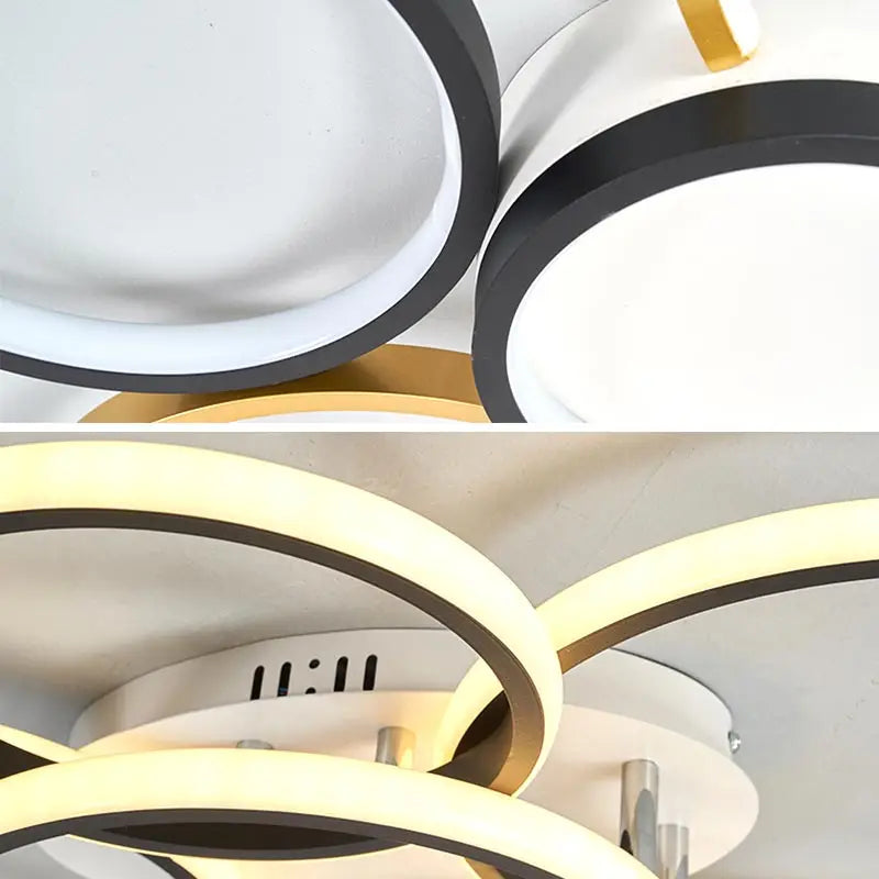 ثريا سقف LED DecorBites™ بجهاز تحكم عن بعد لغرفة المعيشة وغرفة النوم والمطبخ، لون أبيض