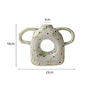 DecorBites™ Abstract Handle Ceramic Vase for Floral Arrangements and Home Decoration