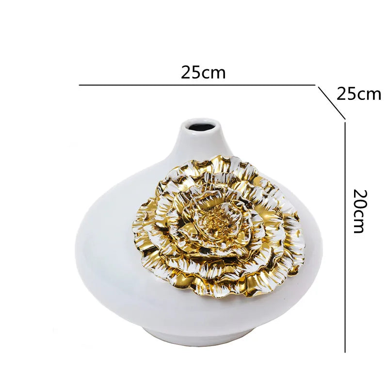 DecorBites™ Fringe Geometry Ceramic Vase Wedding Home Decor Bouquet Flower Pot