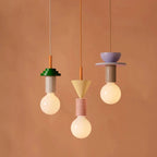 Nordic Wood Pendant Light With Iron Accent
