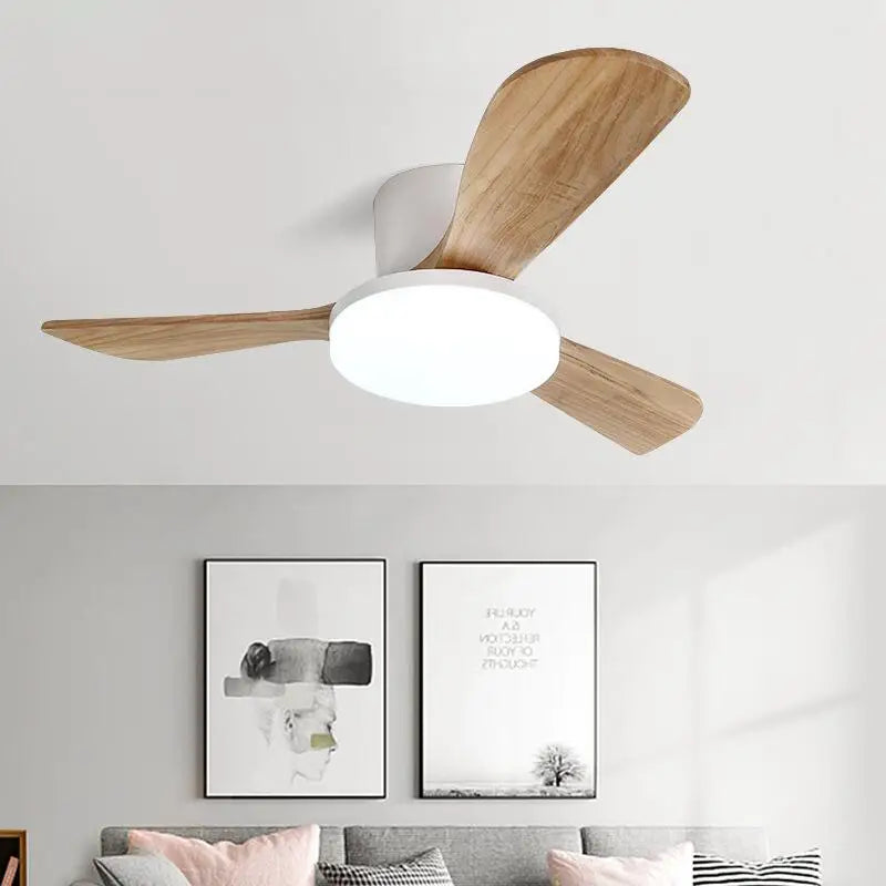 DecorBites™ 52" DC Wood Ceiling Fan Light Remote Control Living Bedroom LED 35W