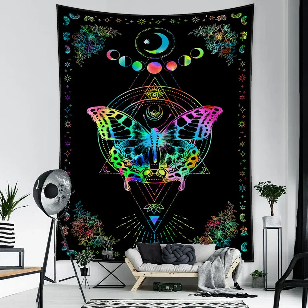 DecorBites™ Geometric Butterfly Tapestry Wall Hanging for Bohemian Home Decor