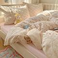DecorBites™ French Lace Washed Cotton Bedding Sets for King Queen Beds