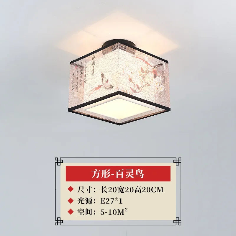 ثريا سقف صينية من DecorBites™ Lotus، مصباح ممر بسيط، إضاءة LED للوحات