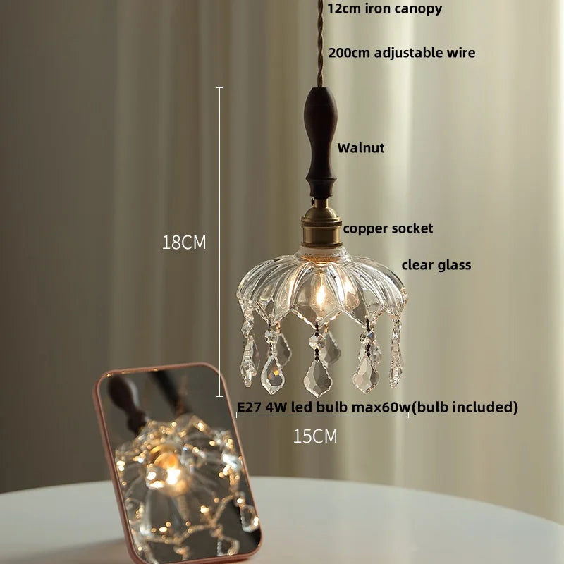 DecorBites™ Clear Glass LED Pendant Lights for Home Decor and Lighting