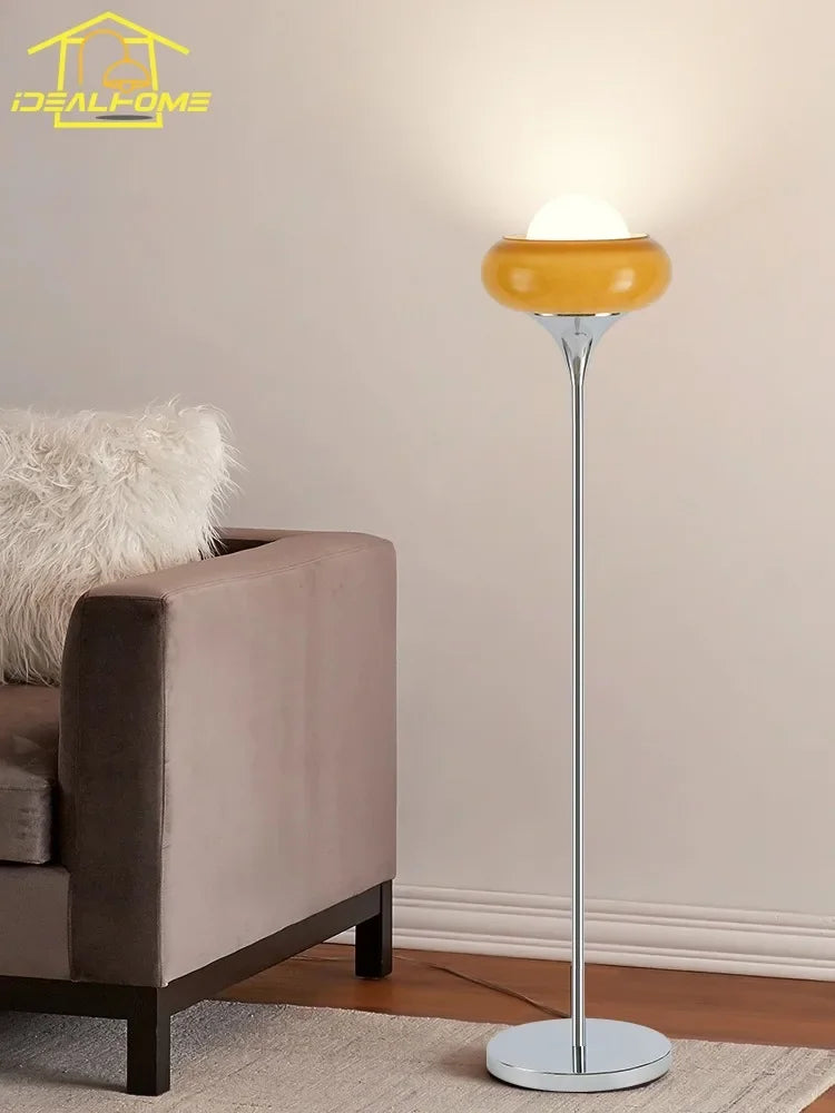 DecorBites™ Glass Iron LED Floor Lamp Modern Decor Art Stand Light Bedside Study Living