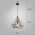 Nordic Diamond Metal Pendant Light in Stainless Steel