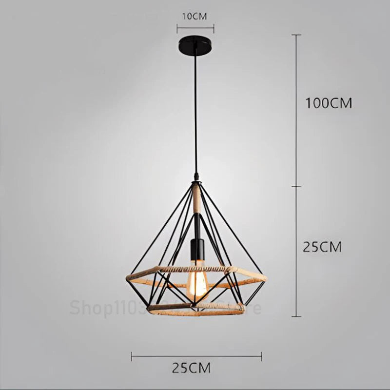 Nordic Diamond Metal Pendant Light in Stainless Steel