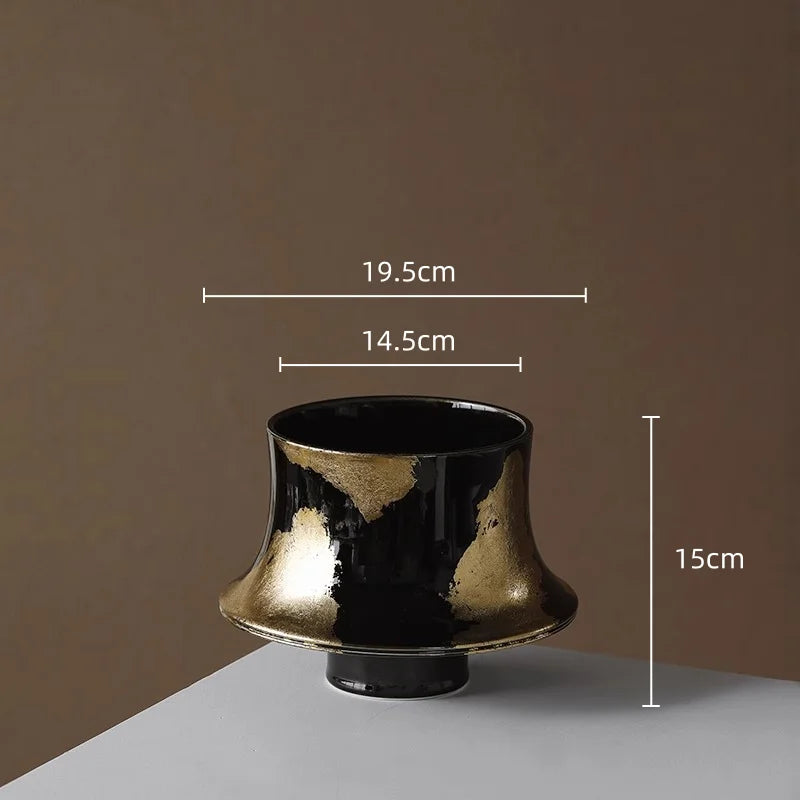 فازة سيراميك DecorBites™ Gold Foil لتنسيق الزهور والديكور المنزلي