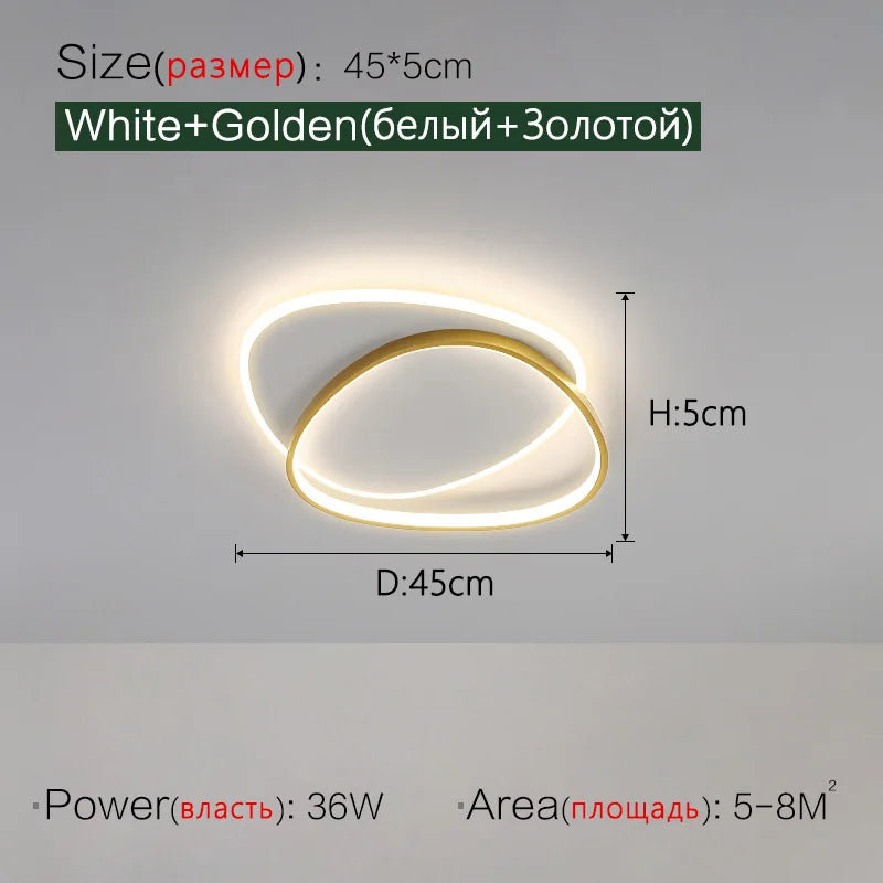 DecorBites™ LED Ceiling Lamp for Bedroom, Modern & Romantic Nordic Design for Master Bedroom & Study Room.