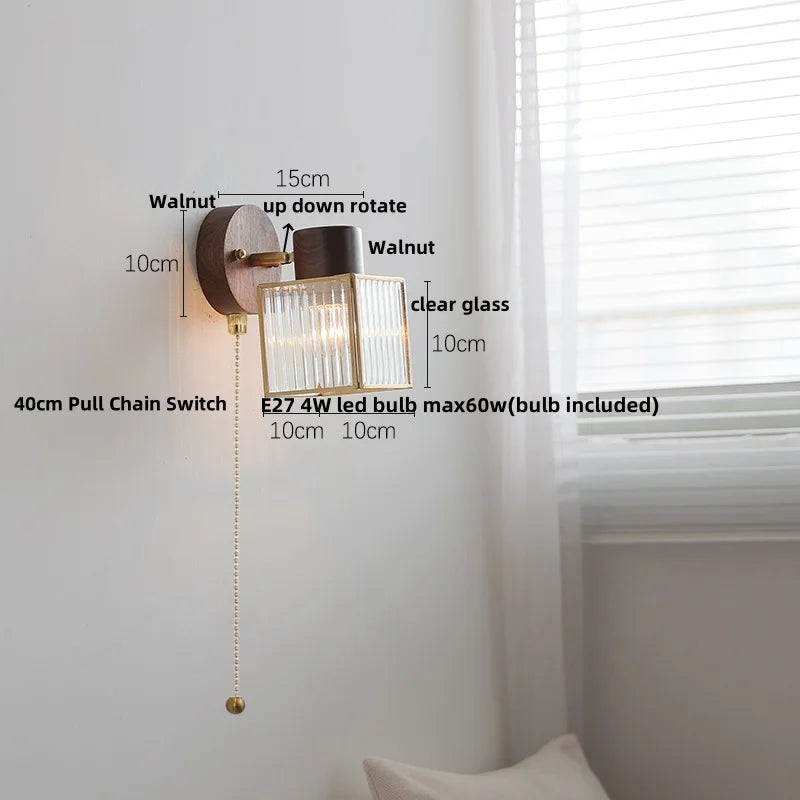 DecorBites™ LED Wall Light Fixture Modern Nordic Rotating Reading Lamp White Ceramic Wood