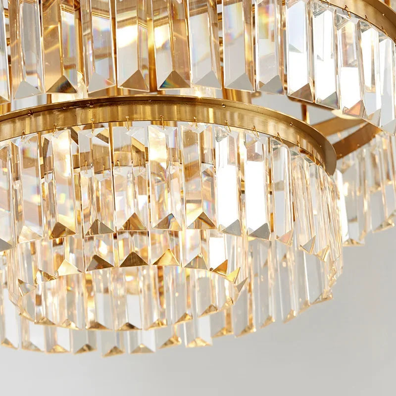 DecorBites™ ثريا كريستال ذهبية متدلية لغرفة المعيشة الفاخرة، غرفة الطعام، غرفة النوم