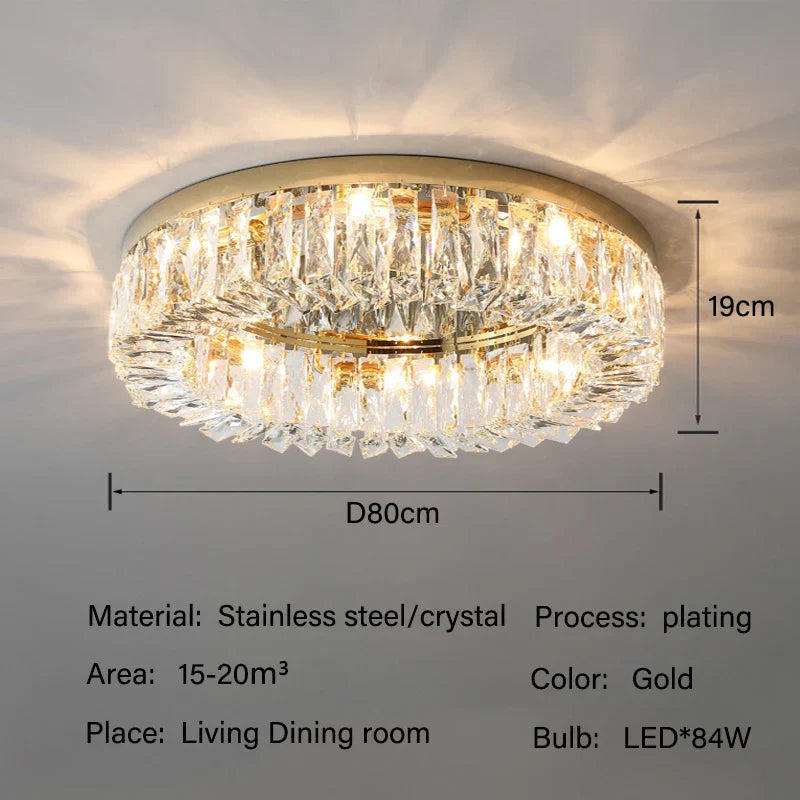 DecorBites™ Crystal LED Ceiling Lights: Luxury Lighting Fixture for Living, Dining, Kitchen, and Bedroom