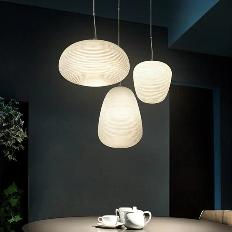 DecorBites™ Glass Cocoon Pendant Light for Kitchen Dining Table, E27 LED Hanging Lamp