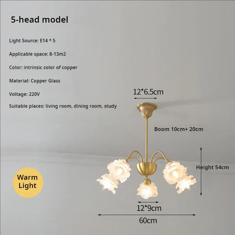DecorBites™ Elegant Flower Chandelier - Modern Retro Medieval Style for Living Room Dining Bedroom