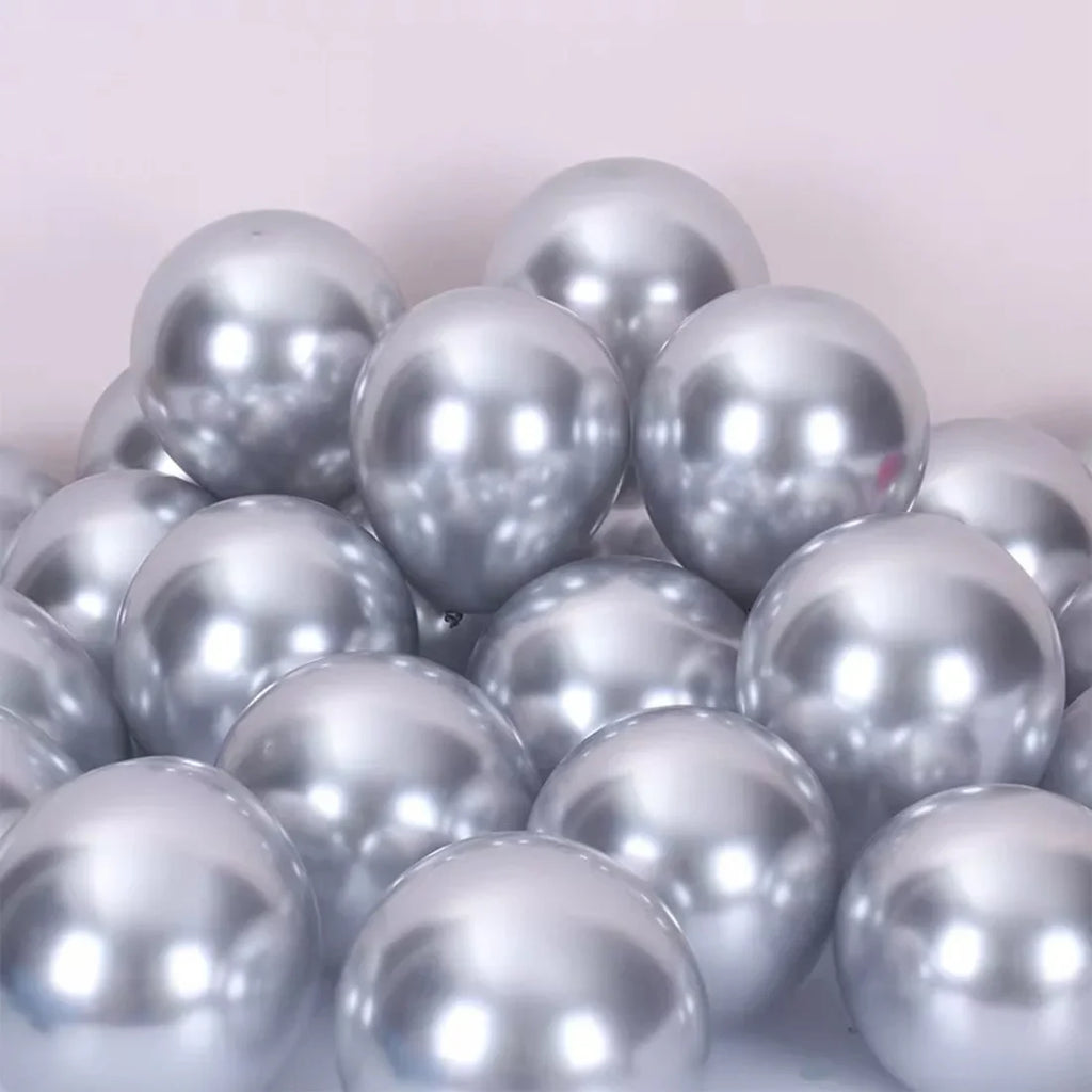 DecorBites™ 12-Inch Metal Latex Confetti Balloon Set for Wedding, Birthday, Party Decorations